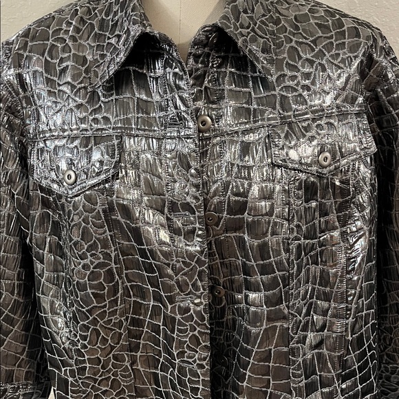 Ruby Rd. Metallic Crocodile Jacket - Picture 2 of 8